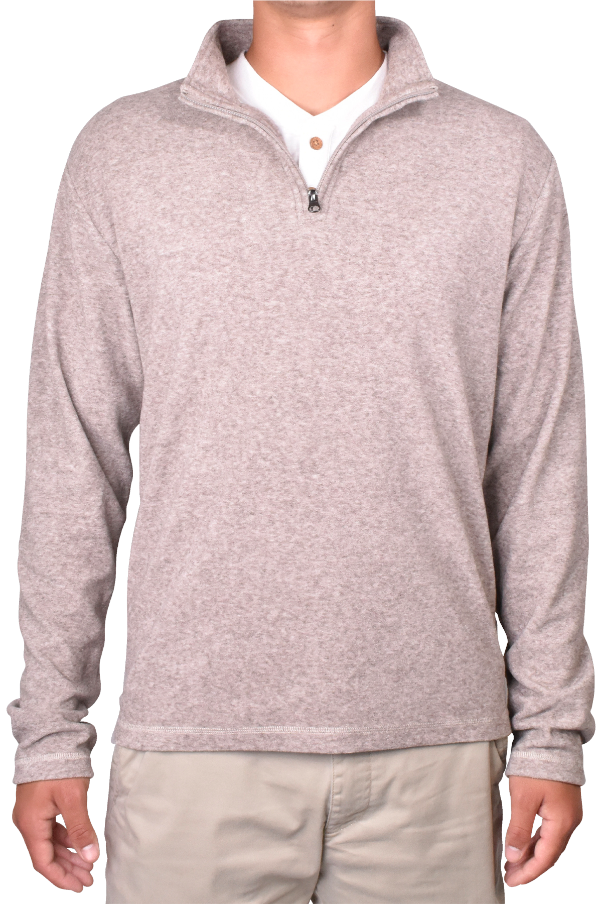 Soft Brushed Sweater Knit Qzip