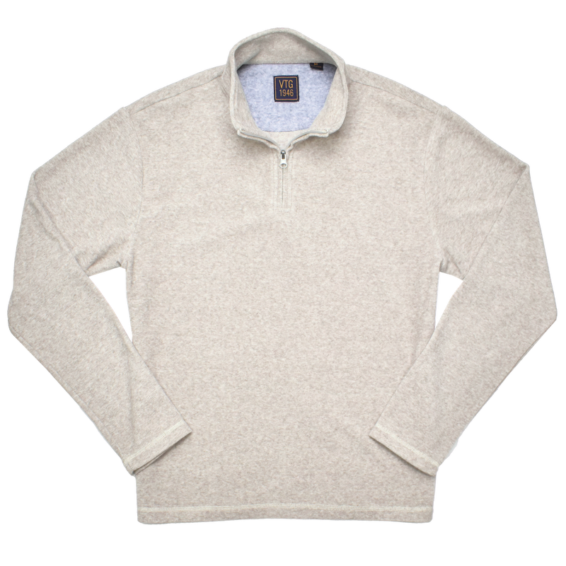 Soft Brushed Sweater Knit Qzip - Frosty Green Heather