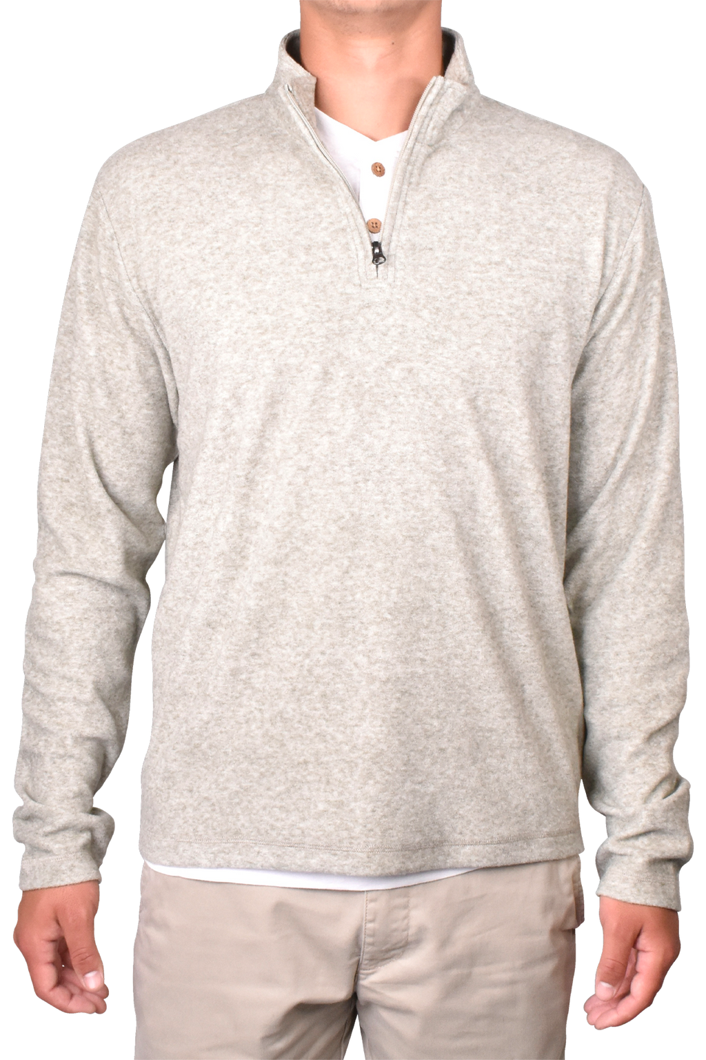 Soft Brushed Sweater Knit Qzip