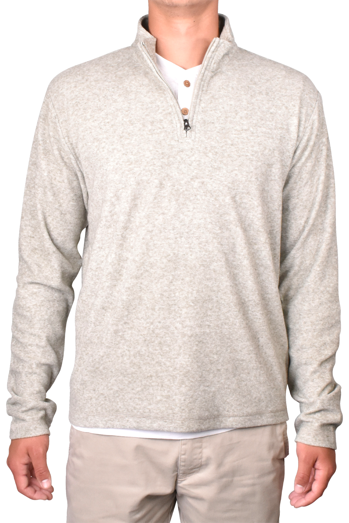 Soft Brushed Sweater Knit Qzip