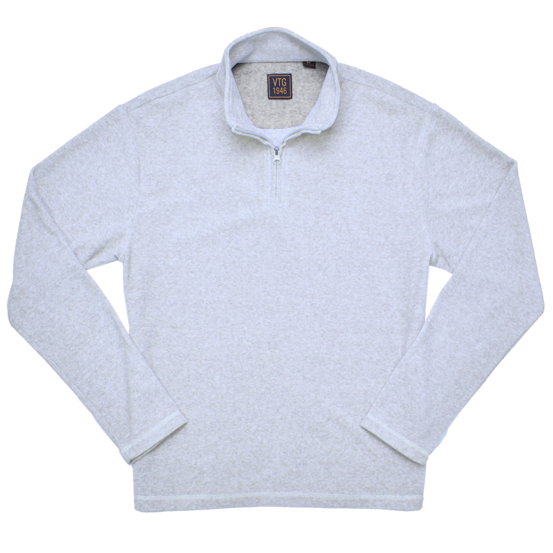 Soft Brushed Sweater Knit Qzip - Frosty Navy Heather