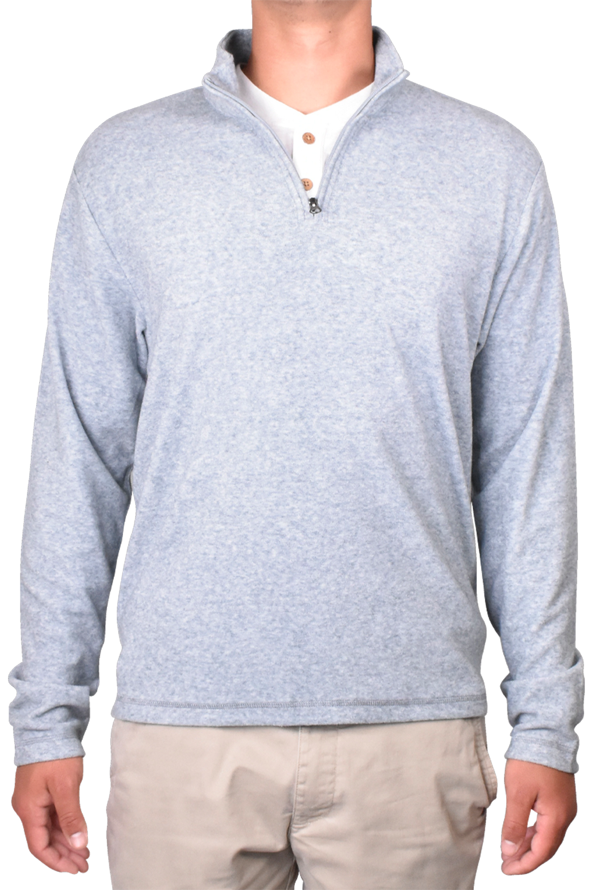 Soft Brushed Sweater Knit Qzip