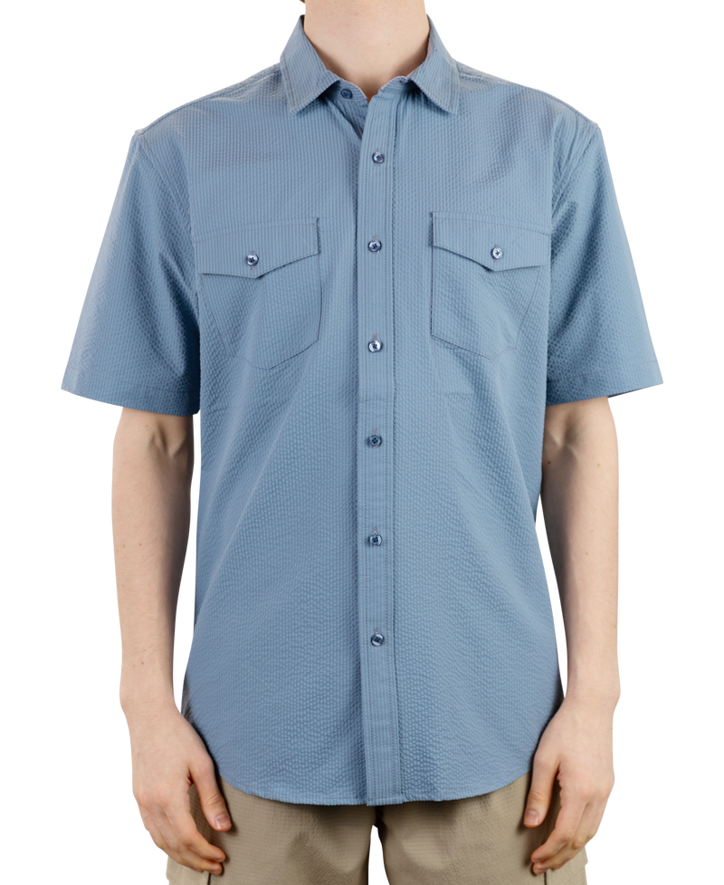 Hybrid Seersucker Shirt - Denim