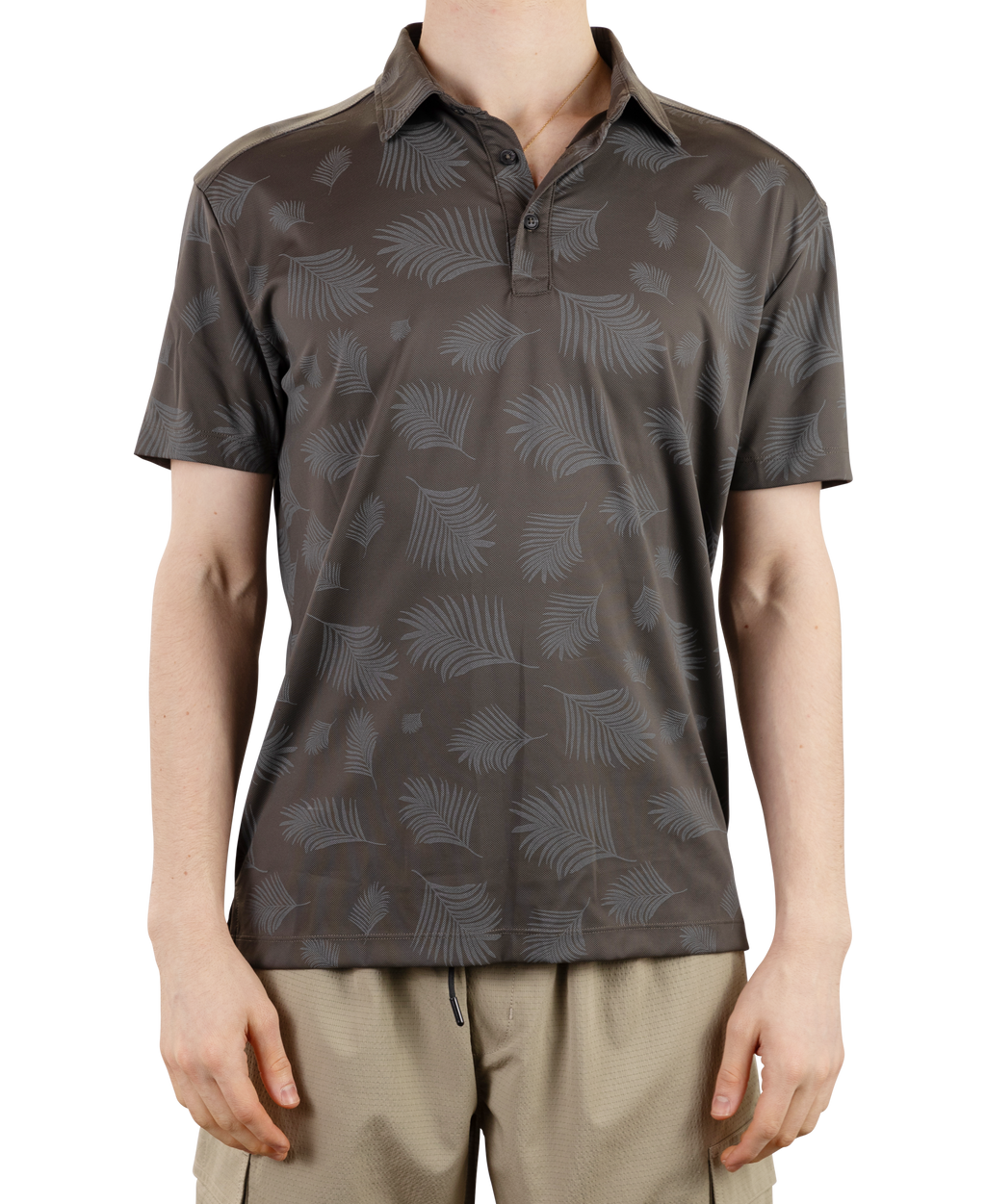 Two Tone Floral Printed Pique Polo