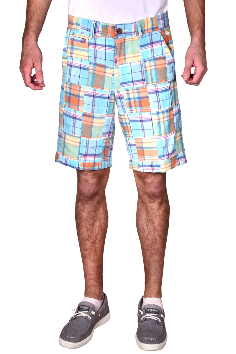Patch Madras Short - Sky Blue