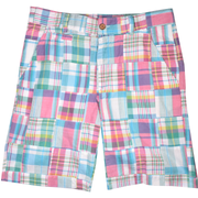 Patch Madras Short, Sky Blue