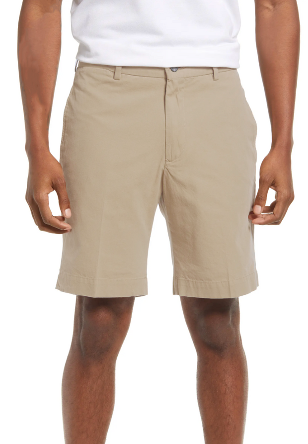 Charleston Khakis Washed Poplin Short, Flat Front, Regular Rise