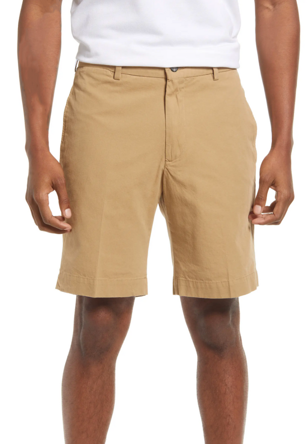 Charleston Khakis Washed Poplin Short, Flat Front, Regular Rise