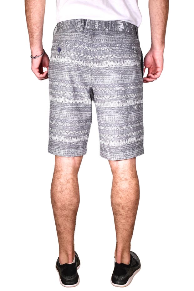 Batik Print Golf Short, Ash