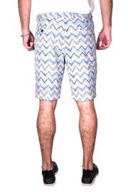 Wavey Print Golf Short, Blue