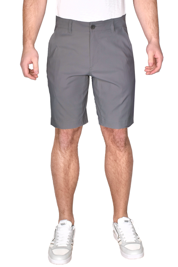 Hybrid Performance Flat Front Short, Grey