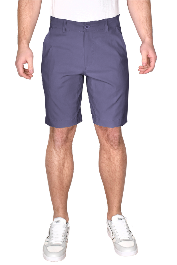 Hybrid Performance Flat Front Short, Mood Indigo