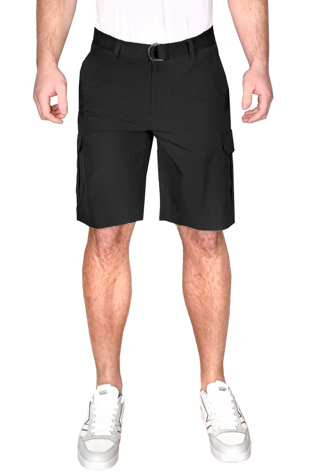 Performance Belted Cargo Short, Black