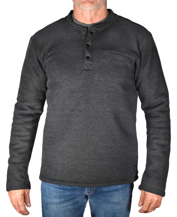 Fleece Lined Rib Henley