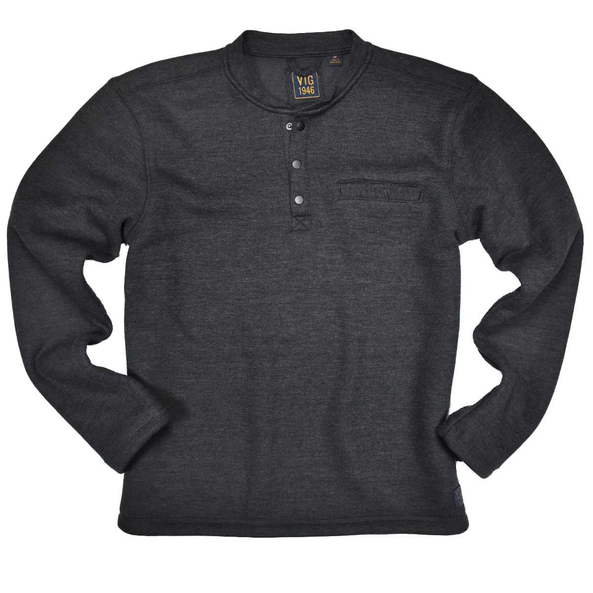 Fleece Lined Rib Henley