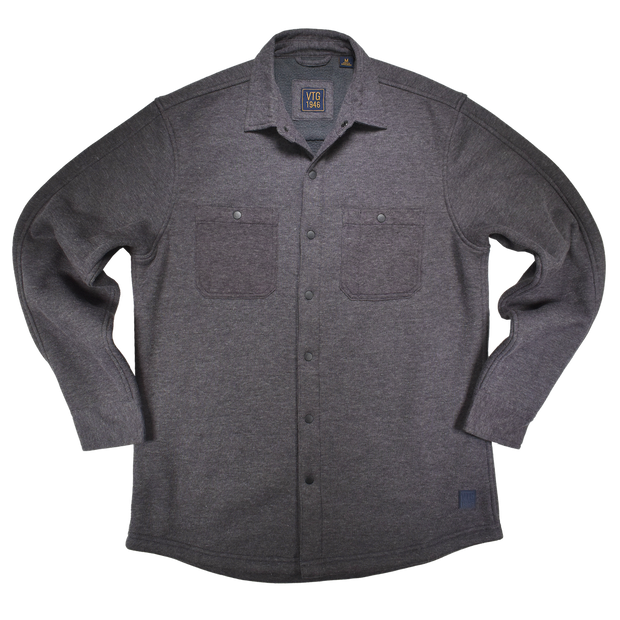 Fleece Lined Heathered Rib Shirt Jacket