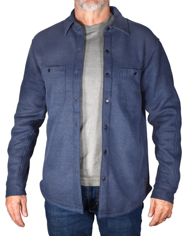 Fleece Lined Heathered Rib Shirt Jacket