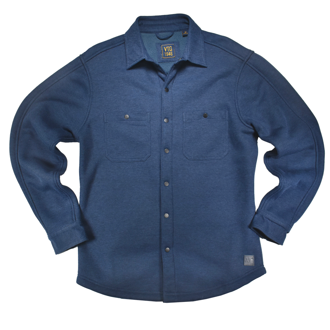トップス vintage pleats shirt jacket dv Fleece Lined Heathered Rib Shirt Jacket – Vintage 1946