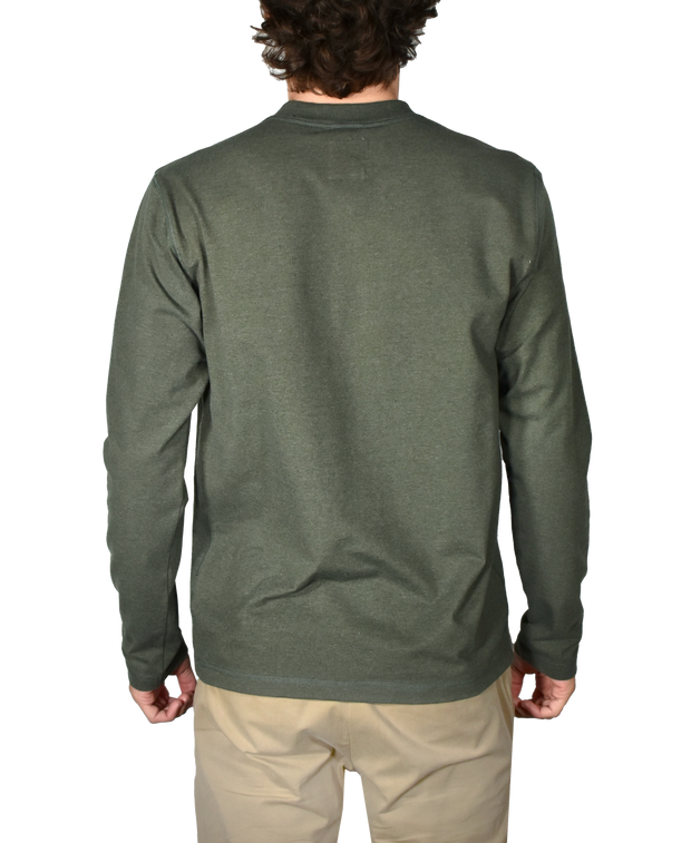 Heathered Stretch Jersey Henley