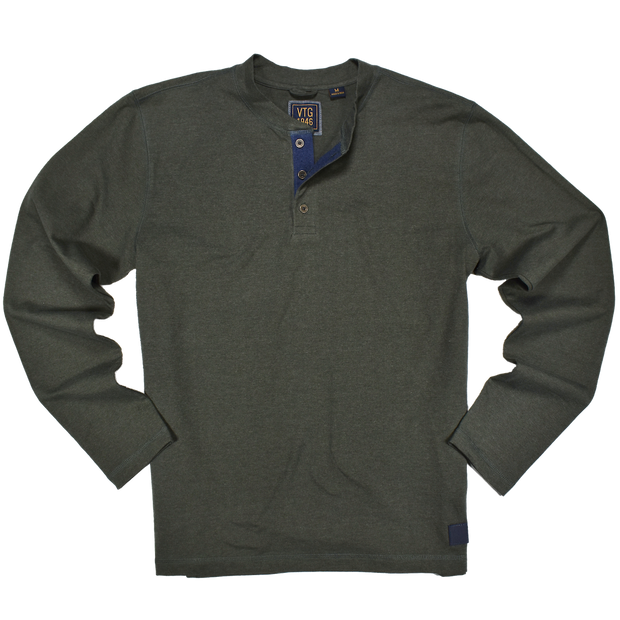 Heathered Stretch Jersey Henley