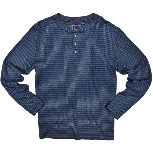Yarn Dyed Flat Back Rib Henley Vintage 1946