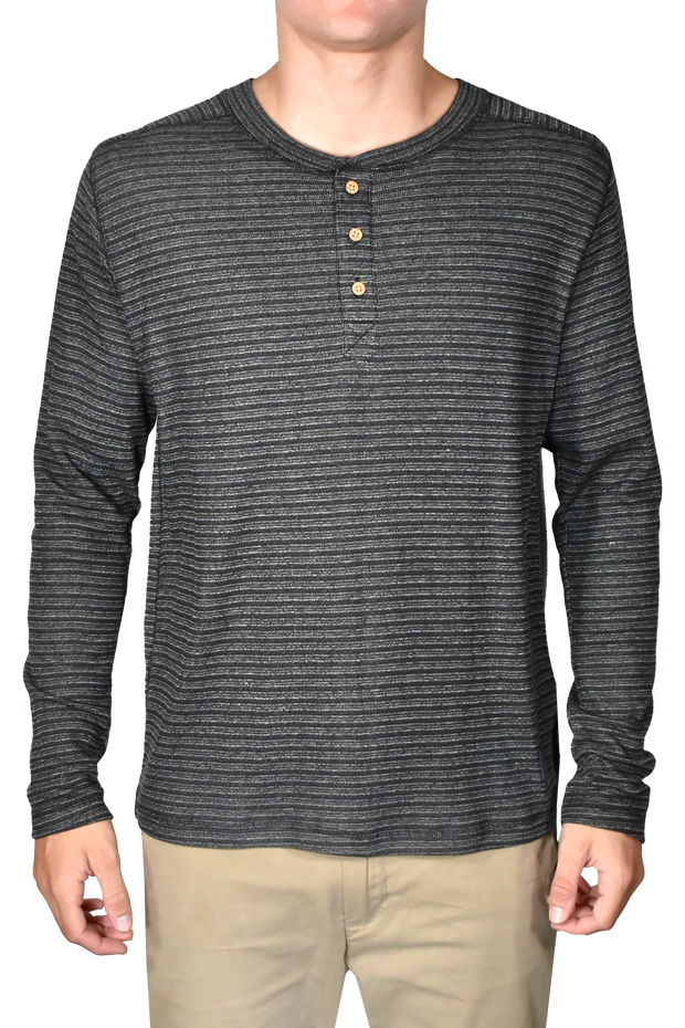 Yarn Dyed Flat Back Rib Henley Vintage 1946