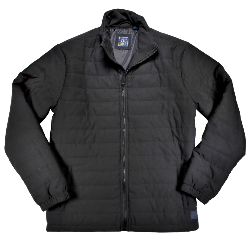 Full Zip Puffer Jacket - Black