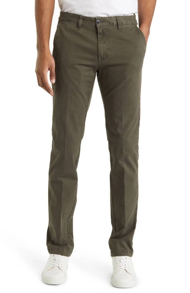 Stretch Comfort Flat Front Pant, Dk Moss