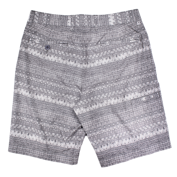 Batik Print Golf Short, Ash