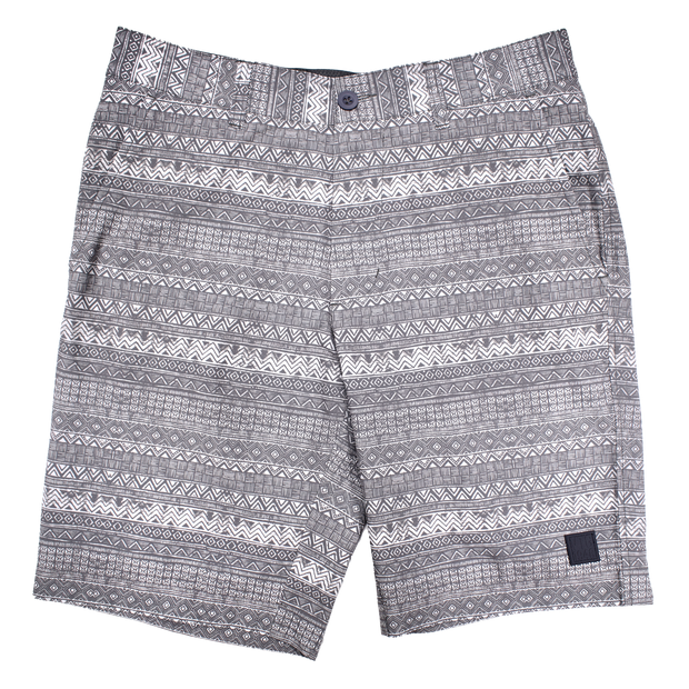 Batik Print Golf Short, Ash